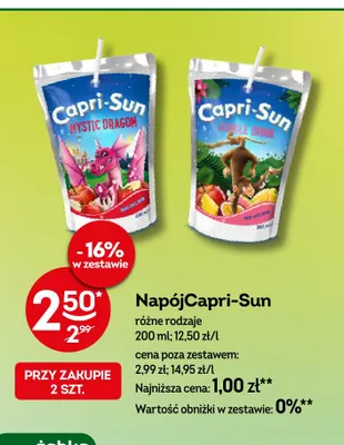Napój Capri-Sun Jungle Drink promocja w Żabka