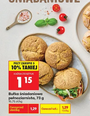 Bułka śniadaniowa pełnoziarnista promocja w Biedronka