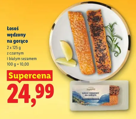 Łosoś wędzony na gorąco z czarnym i białym sezamem promocja w Lidl