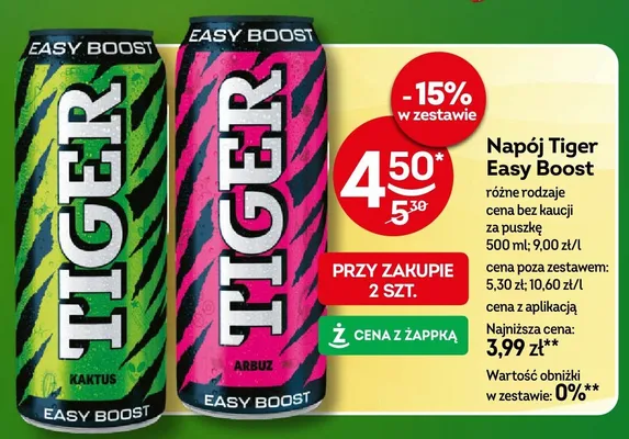 Napój energetyczny Tiger Easy Boost Arbuz promocja w Żabka