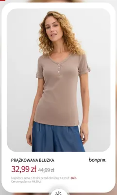 Prążkowana bluzka Bonprix promocja w bonprix