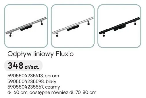 Odpływ liniowy Fluxio czarny promocja w Castorama