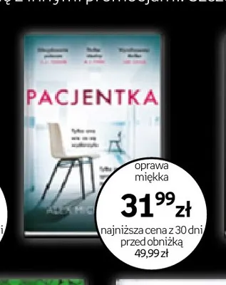 Książka Pacjentka Alex Michaelides promocja w Empik