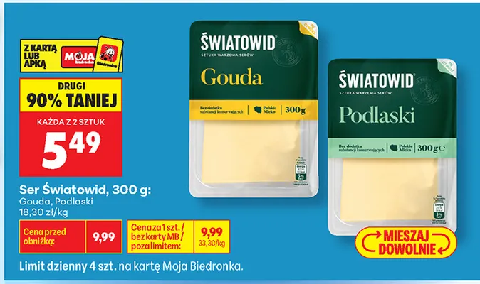 Ser Światowid gouda promocja w Biedronka