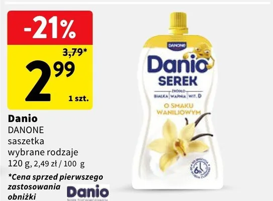 Danio serek Danone saszetka wybrane rodzaje promocja w Intermarche