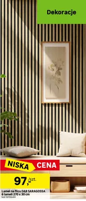 Lamel na filcu DĄB SARAGOSSA 6 lameli 270x30cm kod: 92156480 promocja w Leroy Merlin