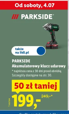 Akumulatorowy klucz udarowy PARKSIDE promocja w Lidl