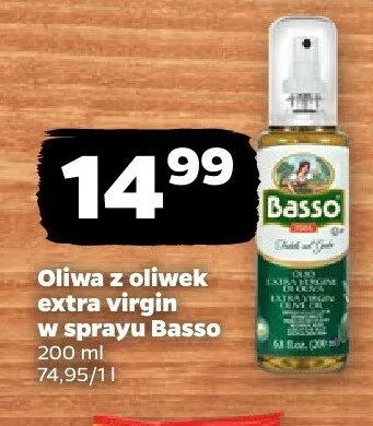 Oliwa z oliwek extra virgin w sprayu Basso promocja w Netto