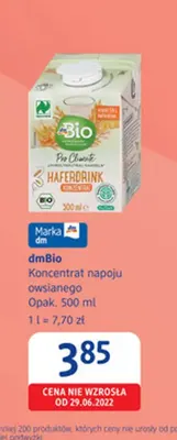 Koncentrat napoju owsianego dmBio promocja w Drogerie DM