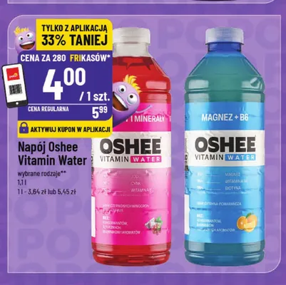 Napój Oshee Vitamin Water witaminy i minerały promocja w POLOmarket