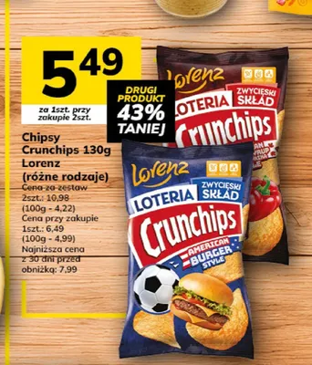 Chipsy Crunchips American Burger Style Lorenz promocja w Hitpol