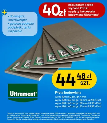 Płyta budowlana 120x60 cm gr. 20 mm Ultrament promocja w Castorama