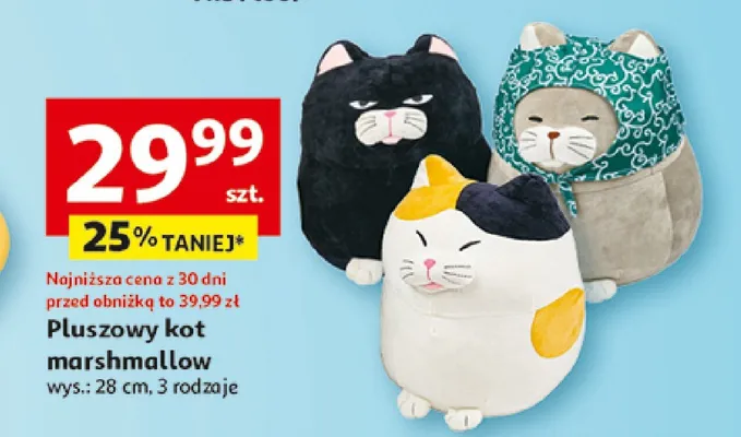 Pluszowy kot marshmallow promocja w Auchan