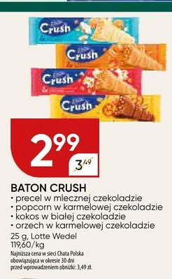 Baton Crush precel w mlecznej czekoladzie promocja w Chata Polska
