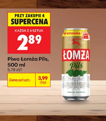 Piwo Łomża Pils promocja w Biedronka
