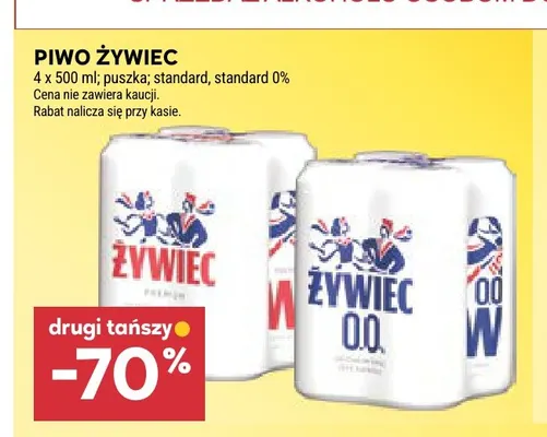 Piwo Żywiec standard 4-pak promocja w Stokrotka