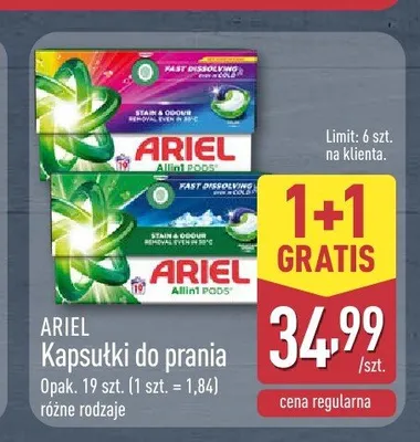 Kapsułki do prania Ariel Allin1 Pods Color promocja w Aldi