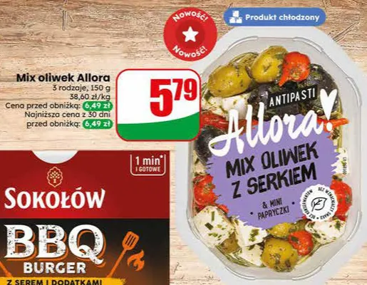 Mix oliwek Allora z serkiem i mini papryczkami promocja w Dino