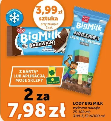 Lody Big Milk Minecraft promocja w ABC