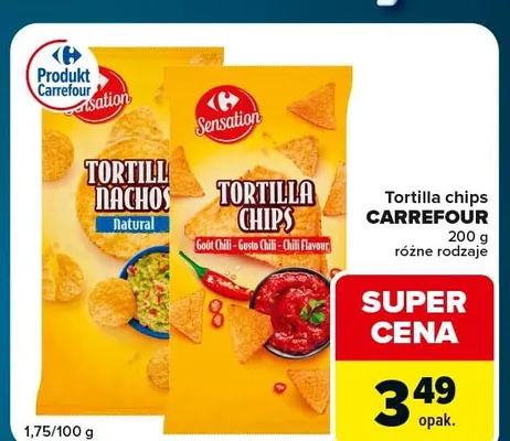 Tortilla chips Carrefour chili promocja w Globi