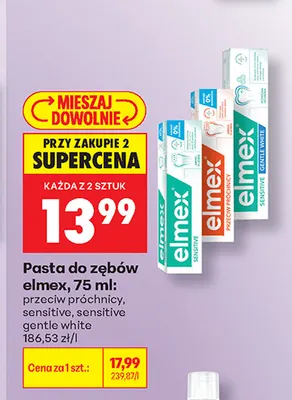 Pasta do zębów Elmex Sensitive Gentle White promocja w Biedronka