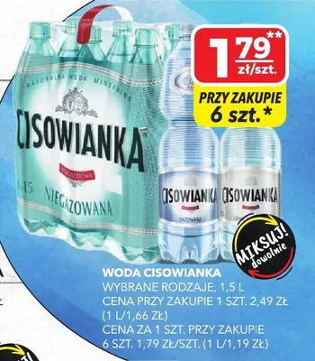 Woda Cisowianka Gazowana promocja w Top Market