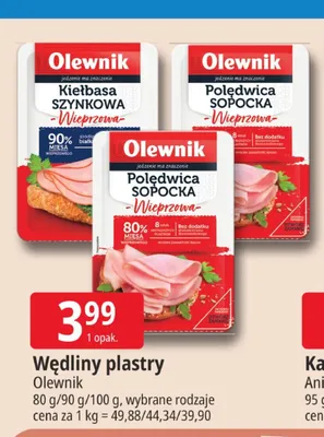 Wędliny plastry Olewnik promocja w Leclerc