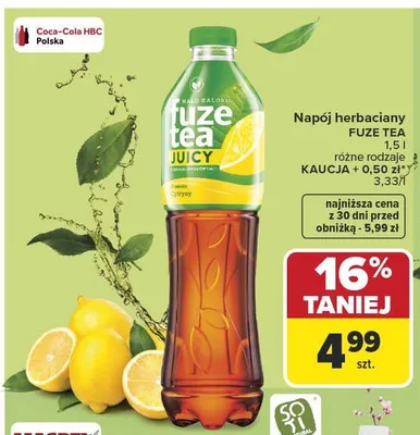 Napój herbaciany juicy różne rodzaje promocja w Carrefour