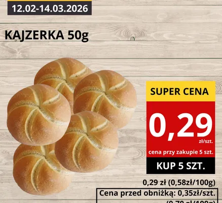 Bułka kajzerka z sezamem Auchan promocja w Supeco