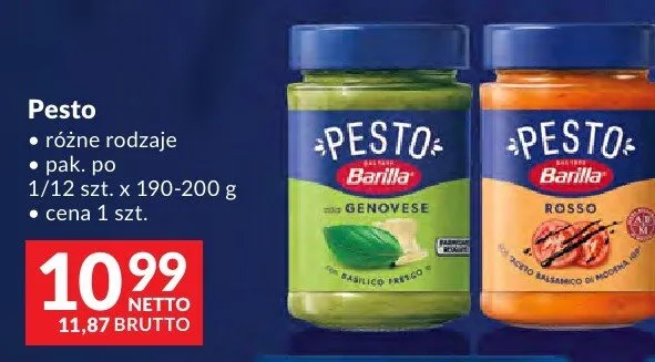 Pesto różne rodzaje Barilla promocja w Makro