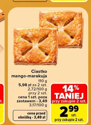 Ciastko mango-marakuja promocja w Carrefour Market
