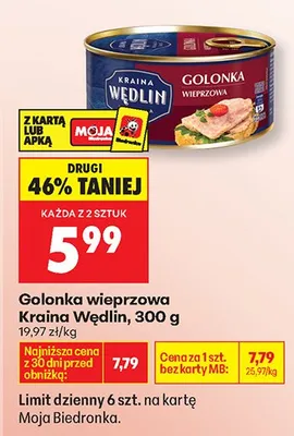 Golonka wieprzowa Kraina Wędlin promocja w Biedronka