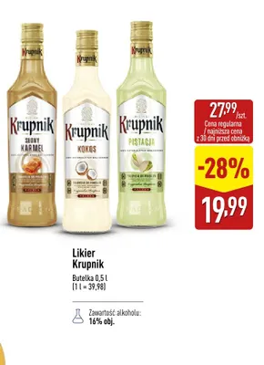Likier Krupnik słony karmel promocja w Aldi