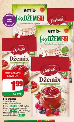 Fix dżem emix 2:1 promocja w Dino