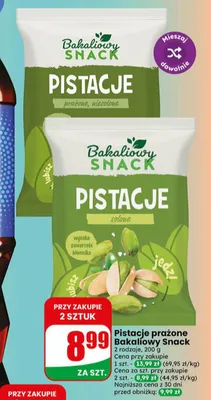 Pistacje prażone solone Bakaliowy Snack promocja w Dino