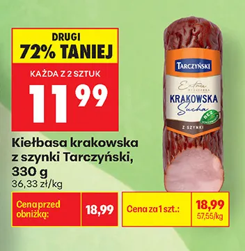 Kiełbasa krakowska z szynki Tarczyński promocja w Biedronka