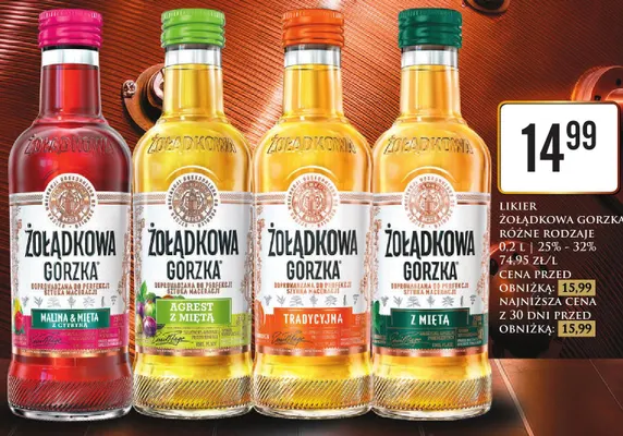 Likier Żołądkowa Gorzka tradycyjna promocja w Dino