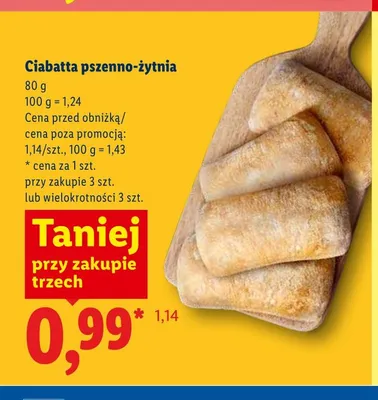 Ciabatta pszenno-żytnia promocja w Lidl