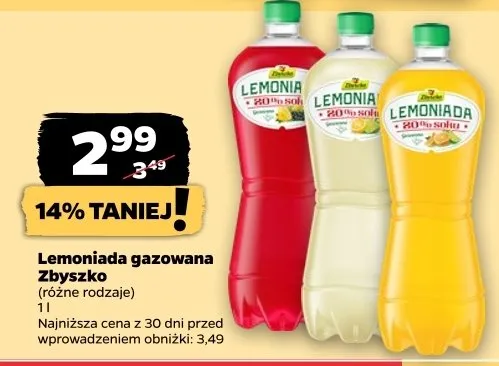 Lemoniada gazowana Zbyszko promocja w Netto