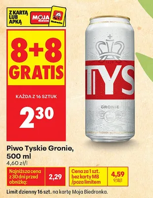 Piwo Tyskie Gronie promocja w Biedronka