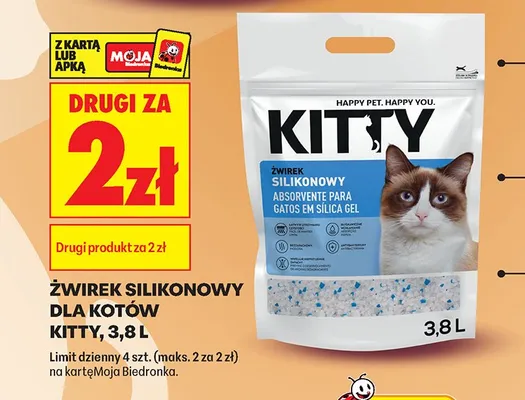 Żwirek silikonowy dla kotów promocja w Biedronka