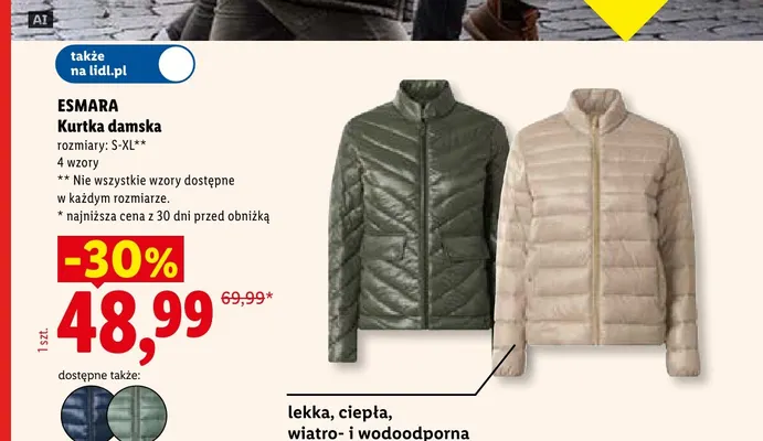 Kurtka damska Esmara promocja w Lidl