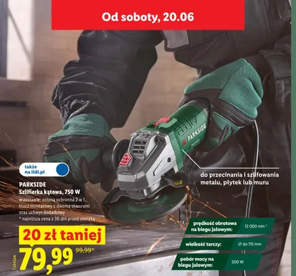 Szlifierka kątowa Parkside promocja w Lidl