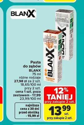 Pasta do zębów BlanX Med Wybielająca promocja w Carrefour