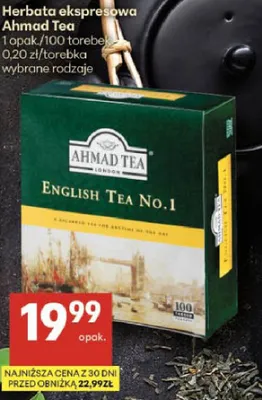 Herbatka ekspresowa English Tea No.1 promocja w Delikatesy Centrum