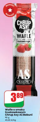 Wafle o smaku truskawkowym ChrupAsy promocja w Dino