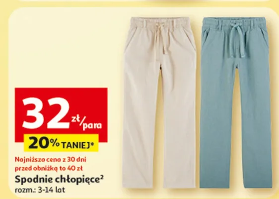 Spodnie chłopięce promocja w Auchan
