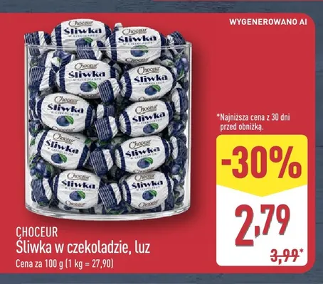 Śliwka w czekoladzie luz Choceur promocja w Aldi