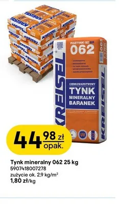 Tynk mineralny 062 KREISEL 25kg promocja w Castorama
