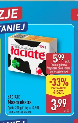 Masło ekstra Łaciate promocja w Aldi